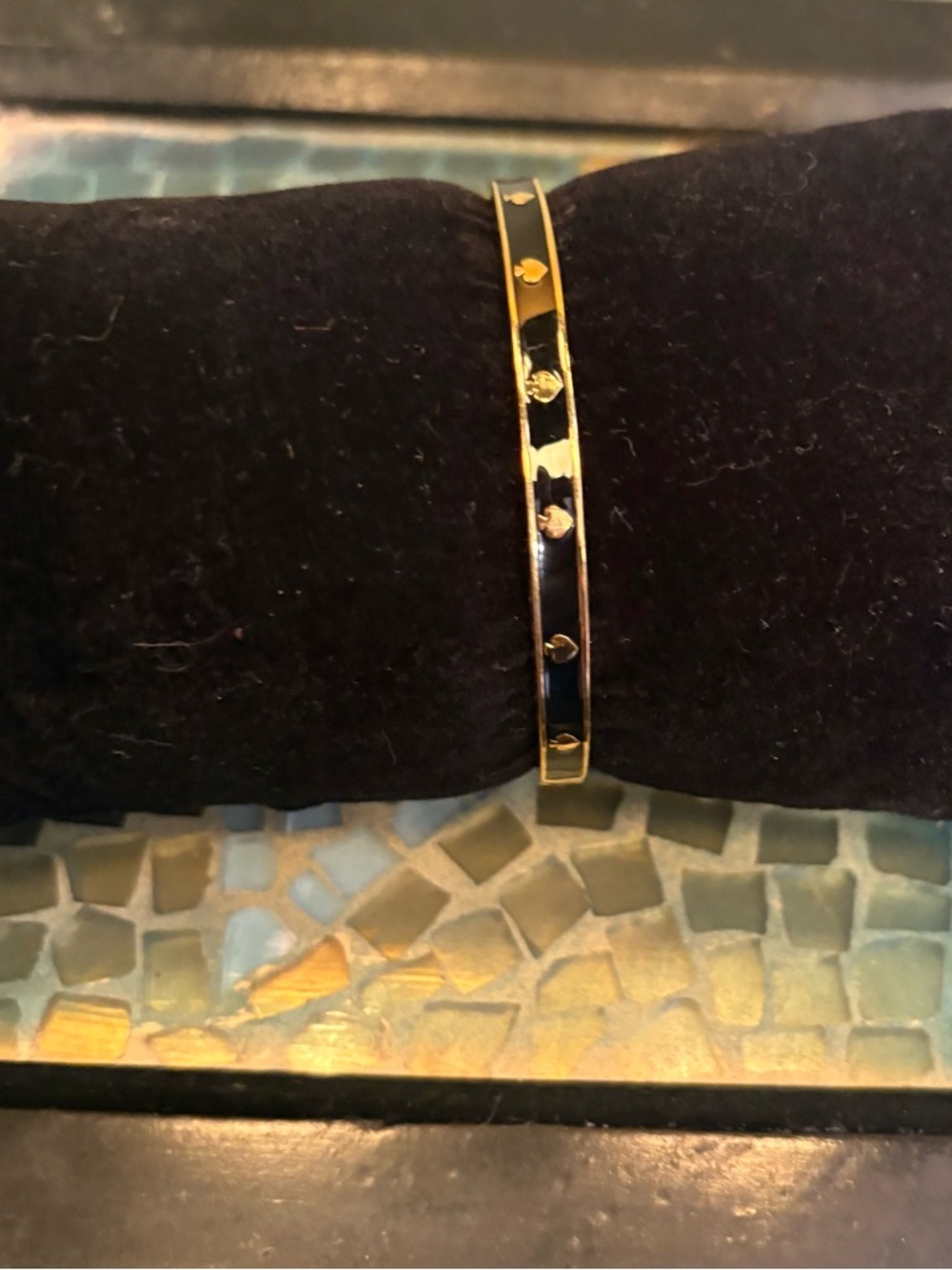 Kate Spade ♠️ Black and Gold Studded Bangle Bracelet